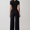 Junie Shortsleeve Cross-Over Bodysuit – Black Junie Shortsleeve Cross-Over Bodysuit – Black
