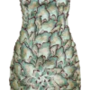 Juniper Hand Embroidered Floral Mini Dress – Gold/Teal