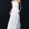 Juno Strapless Pleated Maxi Gown – White Juno Strapless Pleated Maxi Gown – White