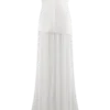 Juno Strapless Pleated Maxi Gown – White Juno Strapless Pleated Maxi Gown – White