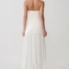 Juno Strapless Pleated Maxi Gown – White Juno Strapless Pleated Maxi Gown – White