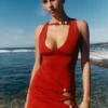 Kaiden Slinky Beaded Maxi Dress – Desert Red Kaiden Slinky Beaded Maxi Dress – Desert Red