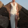 Kaiden Slinky Beaded Maxi Dress – Ivory
