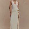Kaiden Slinky Beaded Maxi Dress – Ivory