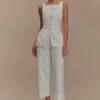 Kaitlyn Cropped Wide Leg Jeans – White