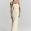 Kalila Strapless Crepe Maxi Dress – Lemon Kalila Strapless Crepe Maxi Dress – Lemon