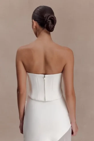 Karina Strapless Scuba Corset – White Karina Strapless Scuba Corset – White