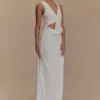 Kassidy Peached Jersey Maxi Dress – Ivory