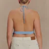 Katalina Chiffon Cowl Halter Top – Sky Blue