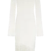 Kayden Fringe Off Shoulder Knit Mini Dress – Ivory Kayden Fringe Off Shoulder Knit Mini Dress – Ivory
