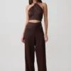 Kayla Silk Blend Straight Leg Pants – Dark Chocolate Kayla Silk Blend Straight Leg Pants – Dark Chocolate