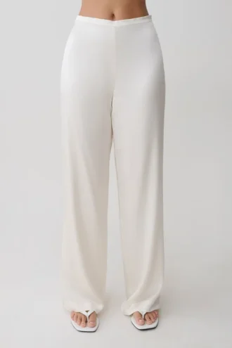Kayla Silk Blend Straight Leg Pants – Ivory Kayla Silk Blend Straight Leg Pants – Ivory