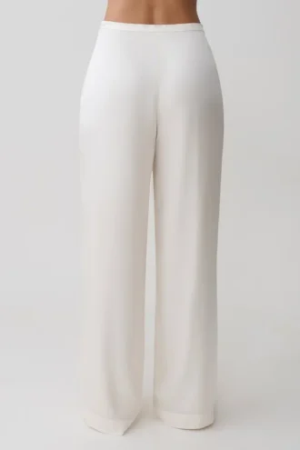 Kayla Silk Blend Straight Leg Pants – Ivory Kayla Silk Blend Straight Leg Pants – Ivory