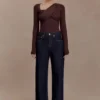 Kaylen Knit Long Sleeve Top – Dark Chocolate
