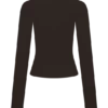 Kaylen Knit Long Sleeve Top – Dark Chocolate