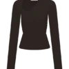 Kaylen Knit Long Sleeve Top – Dark Chocolate