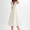 Keely Cotton Sleeveless Midi Dress – White Keely Cotton Sleeveless Midi Dress – White