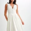 Keely Cotton Sleeveless Midi Dress – White Keely Cotton Sleeveless Midi Dress – White