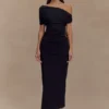 Kendra Scuba Jersey Midi Dress With Hardware – Black Kendra Scuba Jersey Midi Dress With Hardware – Black