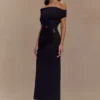 Kendra Scuba Jersey Midi Dress With Hardware – Black Kendra Scuba Jersey Midi Dress With Hardware – Black