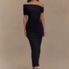Kendra Scuba Jersey Midi Dress With Hardware – Black Kendra Scuba Jersey Midi Dress With Hardware – Black