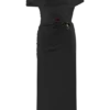 Kendra Scuba Jersey Midi Dress With Hardware – Black Kendra Scuba Jersey Midi Dress With Hardware – Black