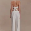 Kensley Broderie Halter Top – White