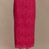 Kensley Broderie Midi Skirt – Dragonfruit Kensley Broderie Midi Skirt – Dragonfruit