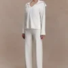 Kerrymae Straight Leg Knit Pants – Off White