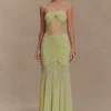 Khadijah Lace And Mesh Maxi Dress – Sage