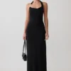 Khanh Slinky Halter Maxi Dress – Black Khanh Slinky Halter Maxi Dress – Black