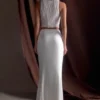 Khloe Satin Fishtail Maxi Skirt – White Khloe Satin Fishtail Maxi Skirt – White