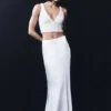Khloe Satin Fishtail Maxi Skirt – White Khloe Satin Fishtail Maxi Skirt – White