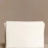 Kiera Faux Leather Oversized Clutch – Ivory Kiera Faux Leather Oversized Clutch – Ivory