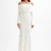 Kiki Off Shoulder Knit Rose Maxi Dress – Ivory Kiki Off Shoulder Knit Rose Maxi Dress – Ivory