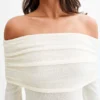 Kiki Off Shoulder Knit Rose Maxi Dress – Ivory Kiki Off Shoulder Knit Rose Maxi Dress – Ivory