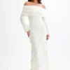 Kiki Off Shoulder Knit Rose Maxi Dress – Ivory Kiki Off Shoulder Knit Rose Maxi Dress – Ivory