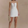 Kingsley Beaded Neckline Mini Dress – Ivory Kingsley Beaded Neckline Mini Dress – Ivory