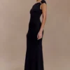 Kinsley Slinky Maxi Dress With Hardware – Black Kinsley Slinky Maxi Dress With Hardware – Black