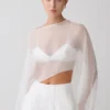 Kirstine Bralette With Chiffon Cape – Ivory