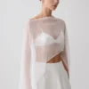 Kirstine Bralette With Chiffon Cape – Ivory
