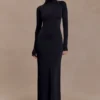 Kiyah Slinky Cut Out Maxi Dress – Black Kiyah Slinky Cut Out Maxi Dress – Black