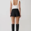 Kyra Open Back Scuba Crepe Top – White