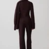 Lara Knit Cardigan With Scarf – Chocolate Lara Knit Cardigan With Scarf – Chocolate