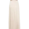 Larissa Satin Maxi Dress With Ruched Petals – Blush Gold Larissa Satin Maxi Dress With Ruched Petals – Blush Gold