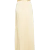 Larissa Satin Maxi Dress With Ruched Petals – Lemon Larissa Satin Maxi Dress With Ruched Petals – Lemon