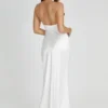 Laura Halter Satin Gown – White Laura Halter Satin Gown – White