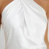 Laura Halter Satin Gown – White Laura Halter Satin Gown – White