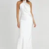 Laura Halter Satin Gown – White Laura Halter Satin Gown – White