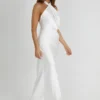 Laura Halter Satin Gown – White Laura Halter Satin Gown – White